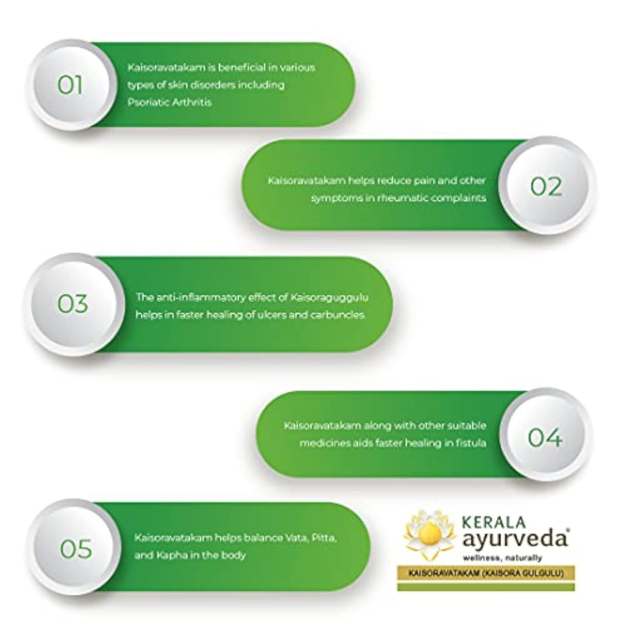 Kerala Ayurveda Kaisoravatakam, Pack of 3, 50 Nos
